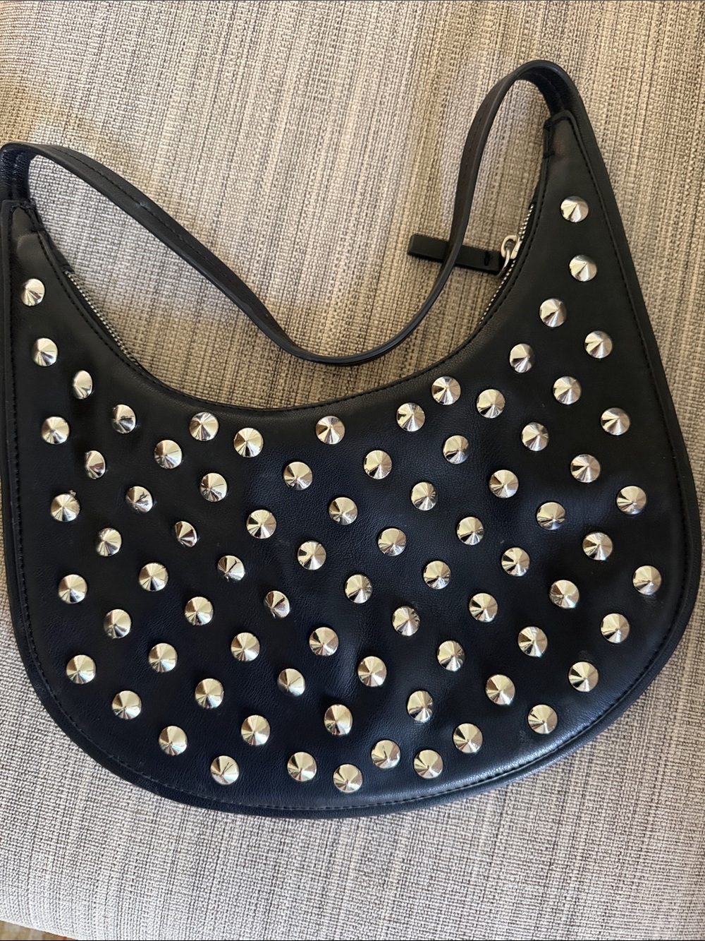 Mango Black Studded Shoulder Bag